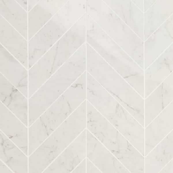 Ivy Hill Tile Saroshi Carrara Giola 11.02 in. x 11.22 in. Polished Porcelain Floor and Wall Mosaic Tile (0.85 sq. ft./Each)