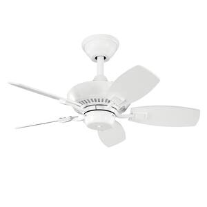 Canfield 30 in. Indoor/Outdoor White Downrod Mount Ceiling Fan with Pull Chain