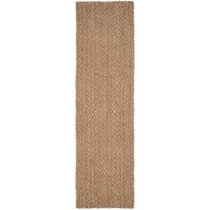 Natural Fiber Beige 2 ft. x 10 ft. Geometric Runner Rug