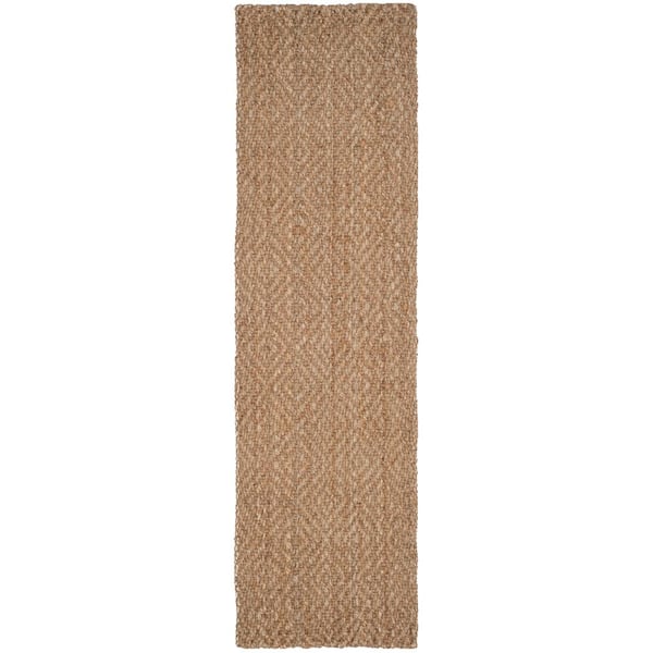Natural Fiber Beige 2 ft. x 16 ft. Geometric Runner Rug