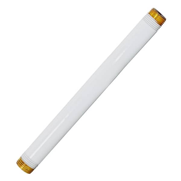 Westbrass 1/2 in. x 8 in. IPS Brass Pipe Nipple in Powder Coat White