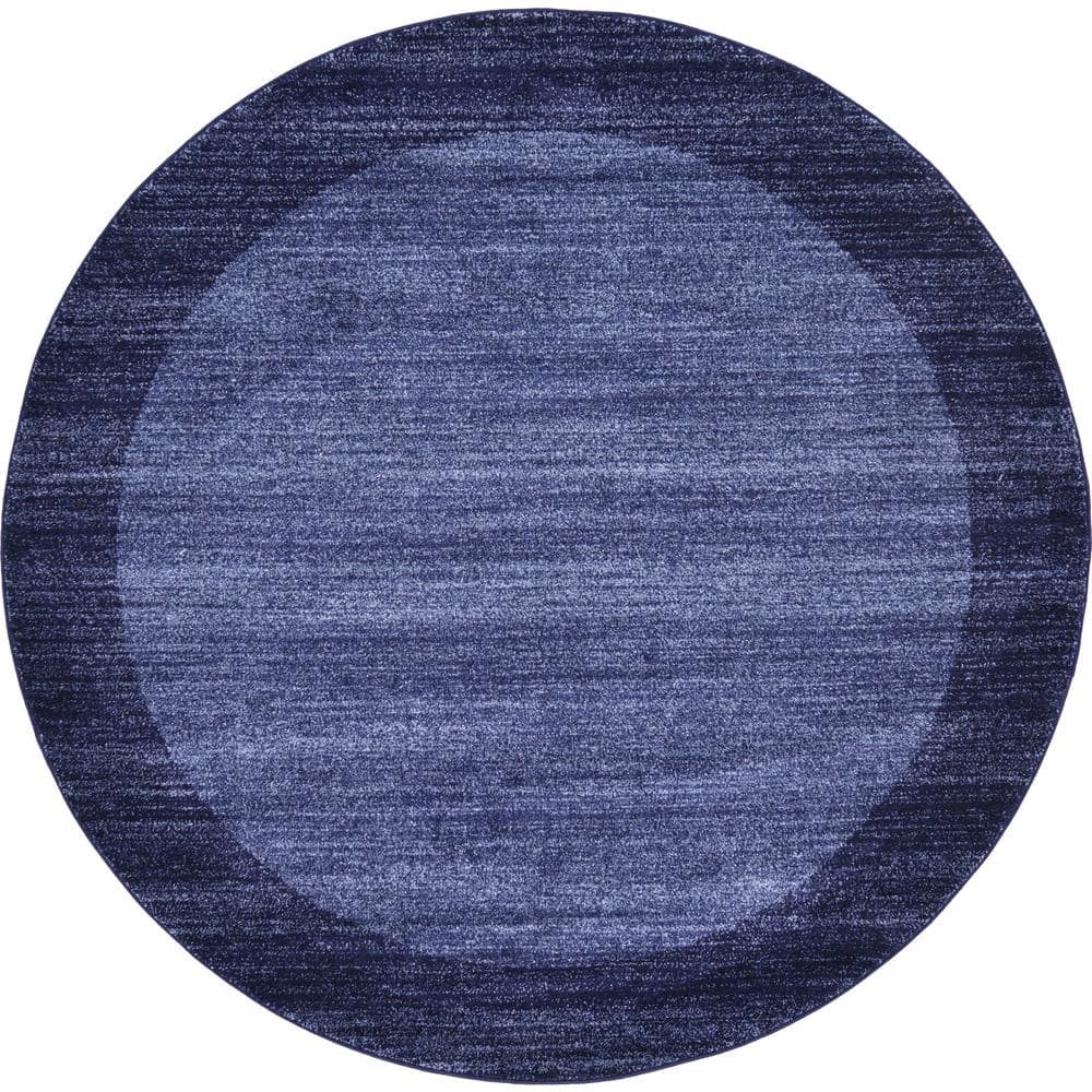 Unique Loom Del Mar Abigail Navy Blue 6' 0 x 6' 0 Round Rug 3130931 ...
