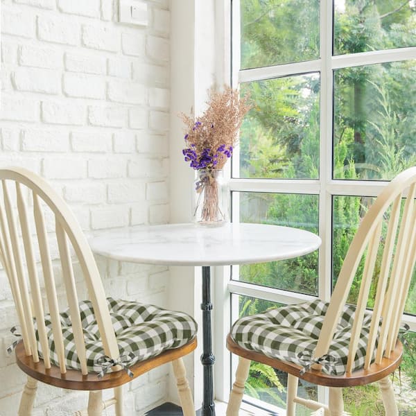 Buffalo Check Sage Checkered Tufted Seat Cushion Chair Pad (Set of 2)