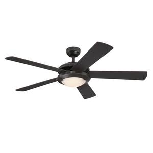 Comet 52 in. Integrated LED Indoor Espresso Ceiling Fan with Light Kit