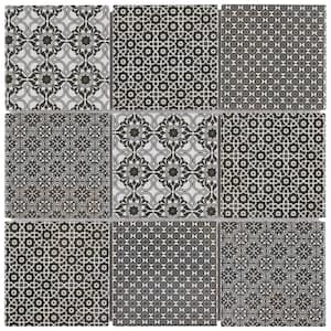 Classico 4 in. Black 11-5/8 in. x 11-5/8 in. Porcelain Mosaic Tile (9.97 sq. ft./Case)