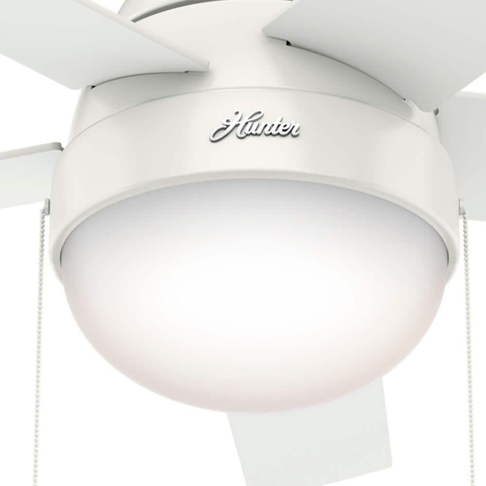 46" Fresh White and Natural Wood Ceiling Fan with LED Light