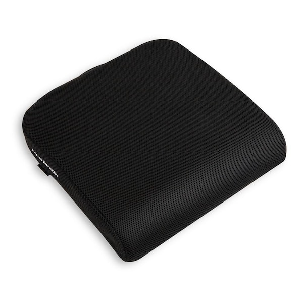 Mind Reader Black Memory Foam Ergonomic Office Chair Cushion 18 in. L x 17.5 in. W x 3 in. H