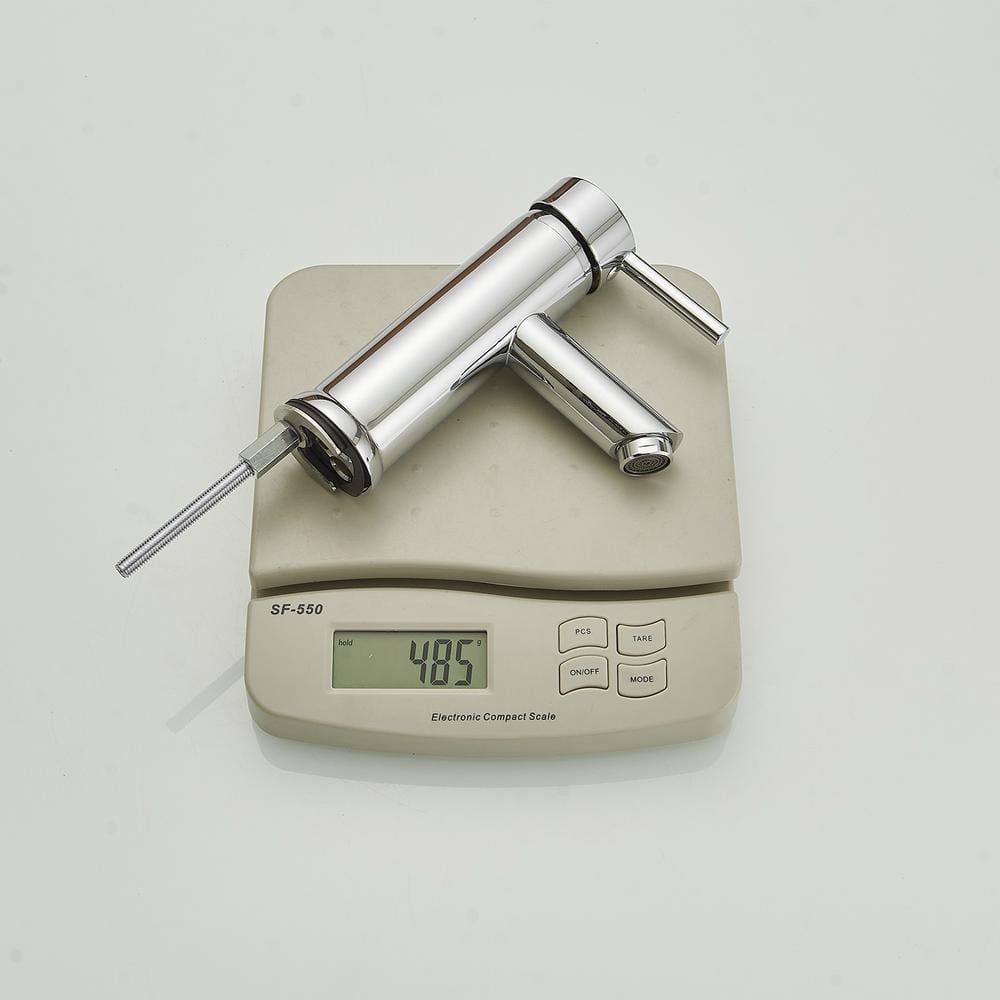 Polished Chrome Single-Handle Bathroom Faucet with Drain Assembly