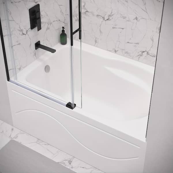 Ivy 54 in. x 30 in. Soaking Bathtub with Apron Left Hand Drain in White