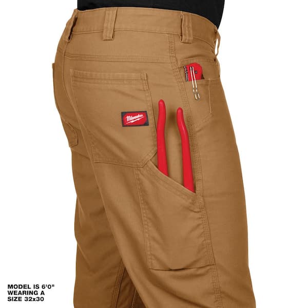 新品⭐︎2020aw work pant 34 Milwaukee Men's 34 in. x 32 in. Khaki Cotton/Polyester/Spandex