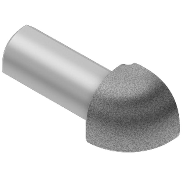 Schluter Rondec Pewter Textured Color-Coated Aluminum 5/16 in. x 1 in. Metal 90° Outside Corner