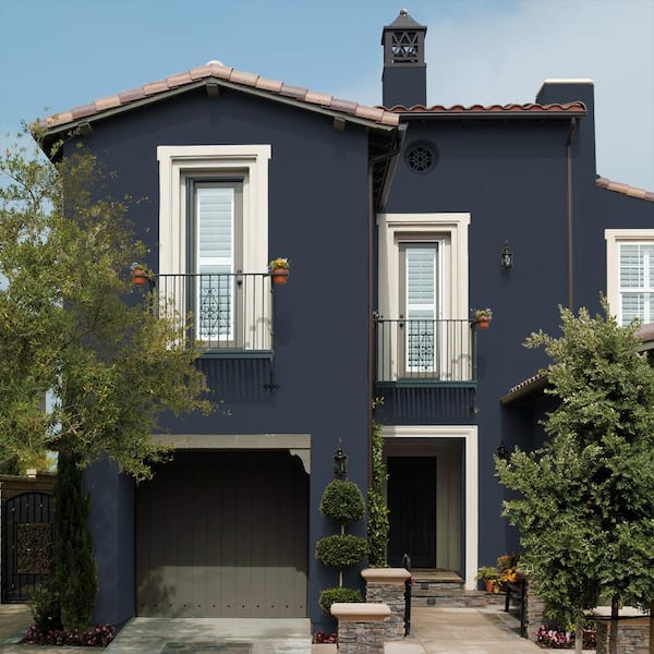 BEHR - 1 gal. #PPU14-20 Starless Night Flat Interior/Exterior Masonry, Stucco and Brick Paint