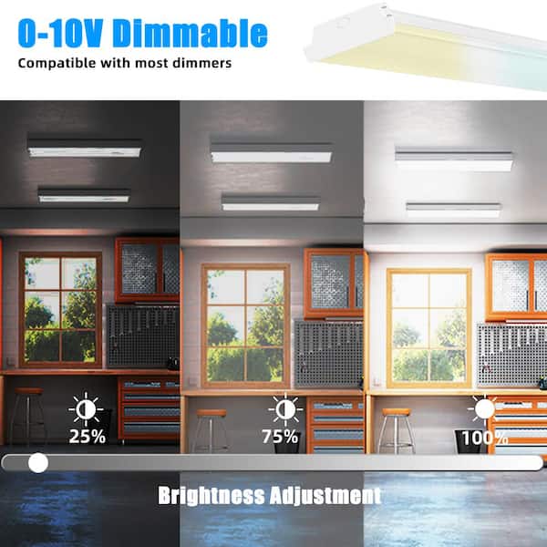 Honbei 4 Pack 4 ft. 40-W White Integrated LED Wraparound Shop