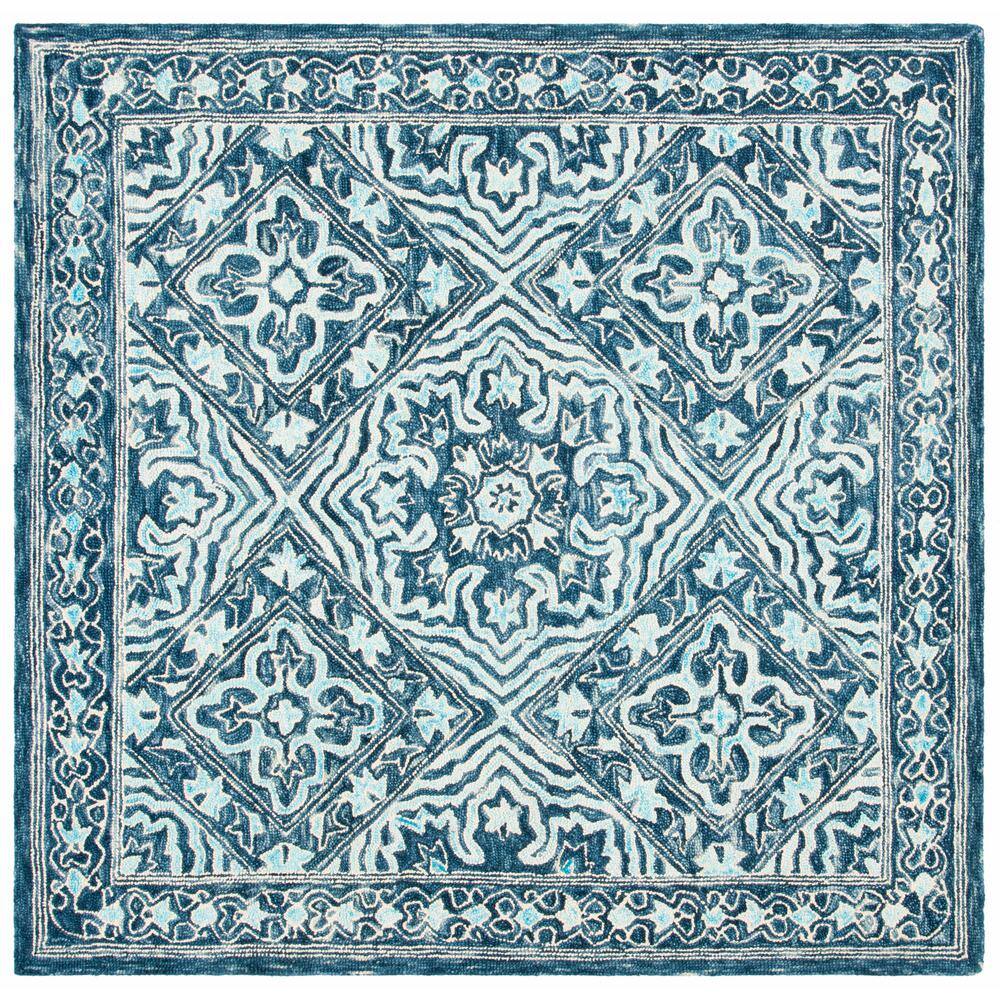 Hand-tufted Elegance Light Blue Wool 6' Square Area Rug