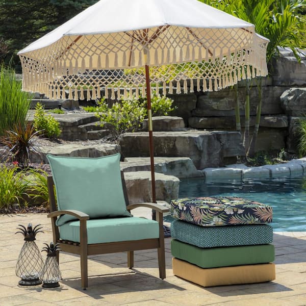 Better Homes & Gardens 45 x 24 Black Stripe Rectangle Outdoor 2-Piece  Deep Seat Cushion