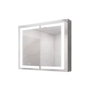 36 in. W x 30 in. H Rectangular Shape LED Medicine Cabinet with Mirror and Touch Switch