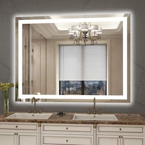 48 in. W x 36 in. H Rectangular Tempered Glass Frameless Anti-Fog Dimmable Wall Mounted Bathroom Vanity Mirror