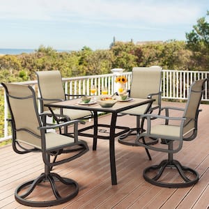 39.76 in. H Swivel Patio Chairs Outdoor Dining Chairs (Set of 2)