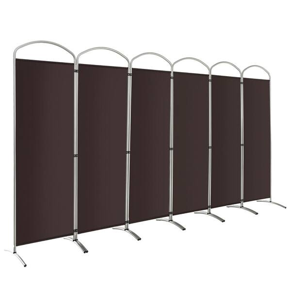Costway 6Panels Folding Privacy Screen 6 ft. Tall Fabric Privacy