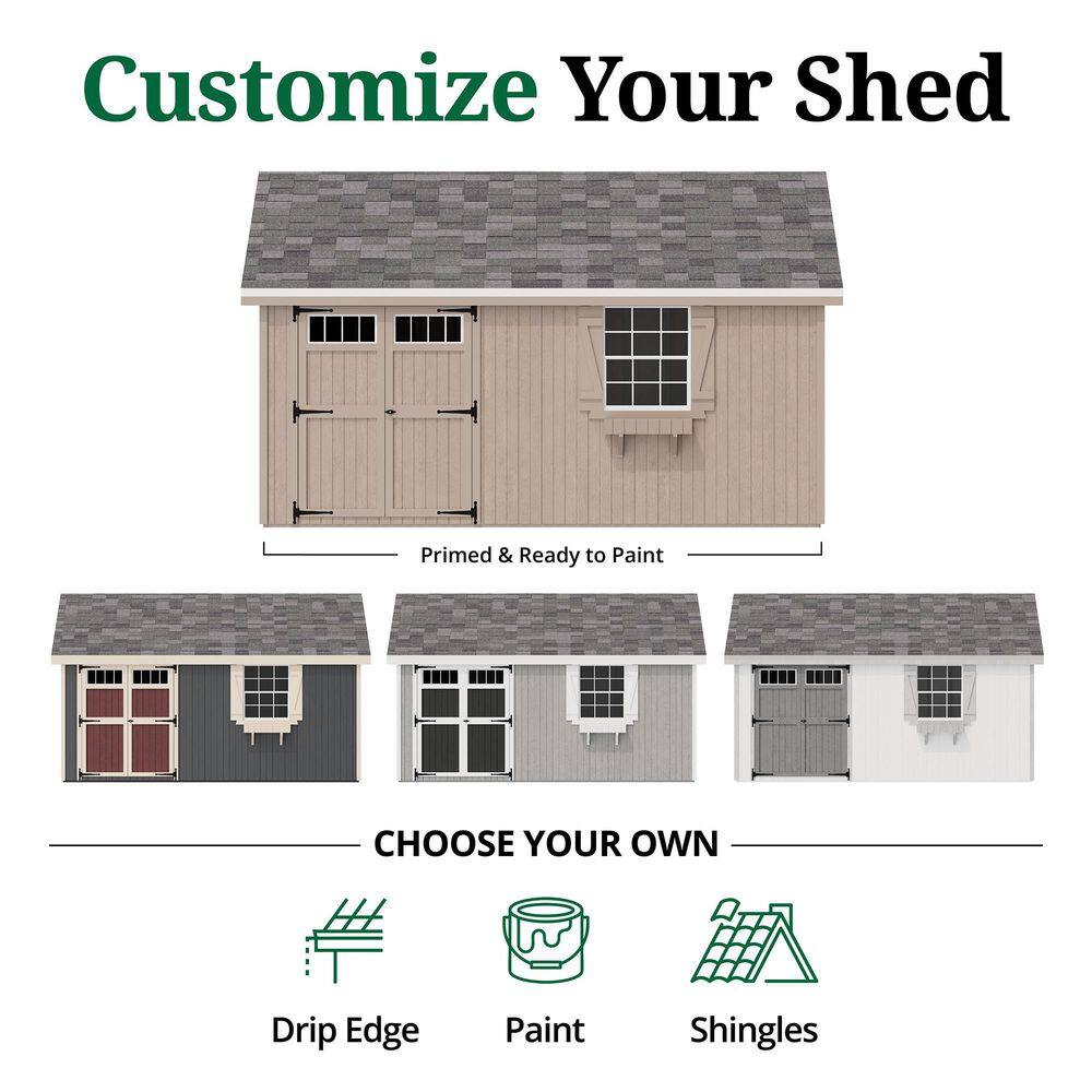 Colonial Pinehurst 12' x 16' Brown Wood Storage Shed with Windows