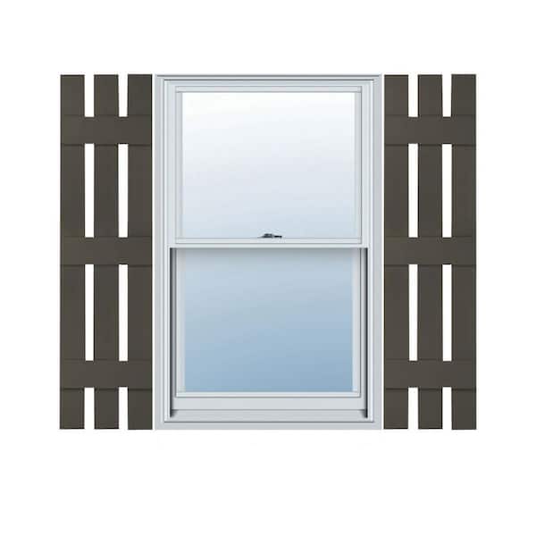 Builders Edge 12 in. W x 72 in. H TailorMade Three Board Spaced (3 Batten), Board-n-Batten Shutters - Musket Brown