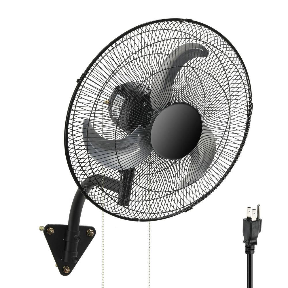 EPOWP 18 in. 3 fan speed Metal Industrial Wall Fan in Black with 120 ...
