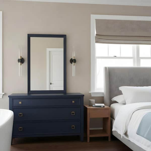 21.7 in. 2-Light Black Gold Wall Sconce for Bathroom, Living Room, Bedroom (2-Pack)