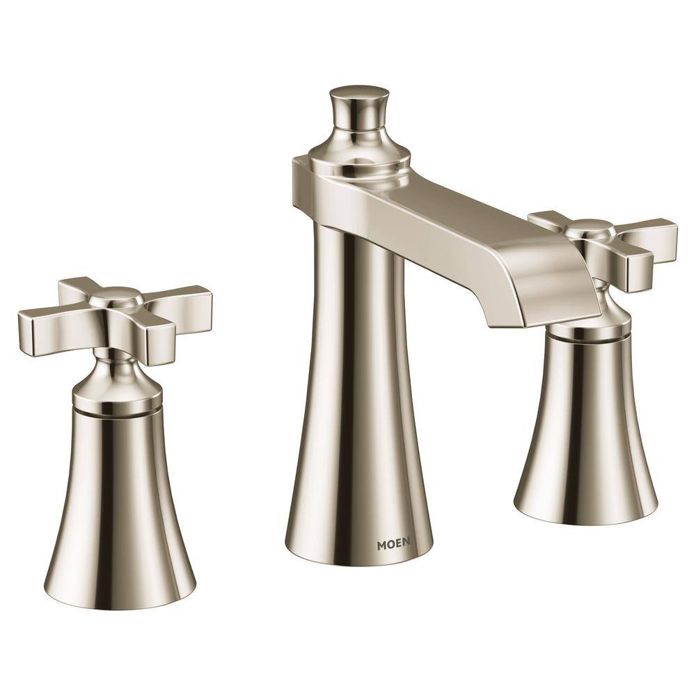 Flara 8 in. Widespread 2-Handle High-Arc Bathroom Faucet Trim Kit in Polished Nickel (Valve not Included)