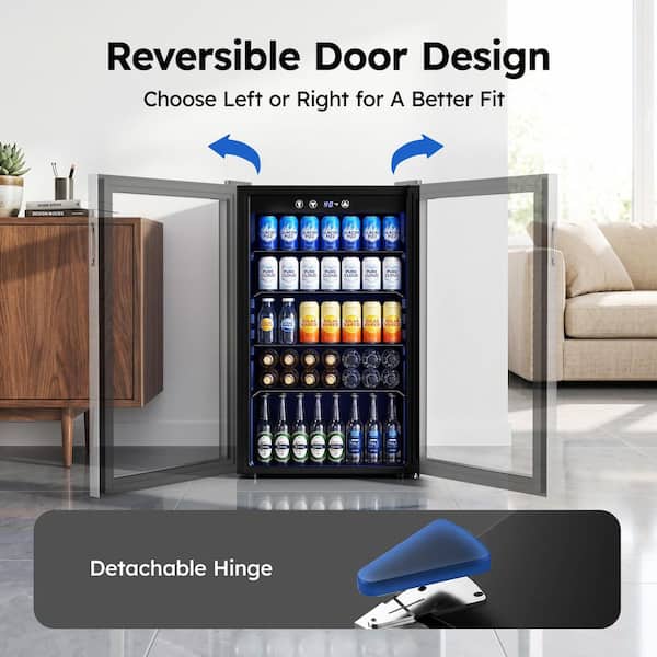 SIMZLIFE 20.3 in Single Zone 145-Cans Freestanding Beverage and