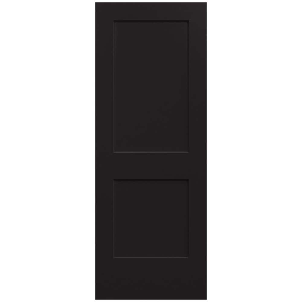 JELDWEN 30 in. x 80 in. Monroe Black Painted Smooth Solid Core Molded