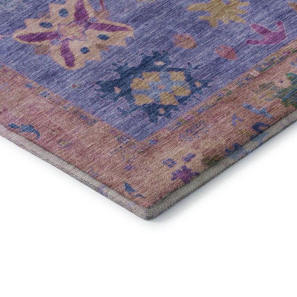 Mayfield Premium Machine Washable Abstract AMF2025 Purple 3 ft. x 5 ft. Area Rug