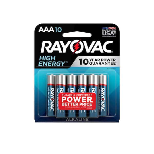 Rayovac High Energy AAA Batteries (10-Pack), Alkaline Triple A Batteries