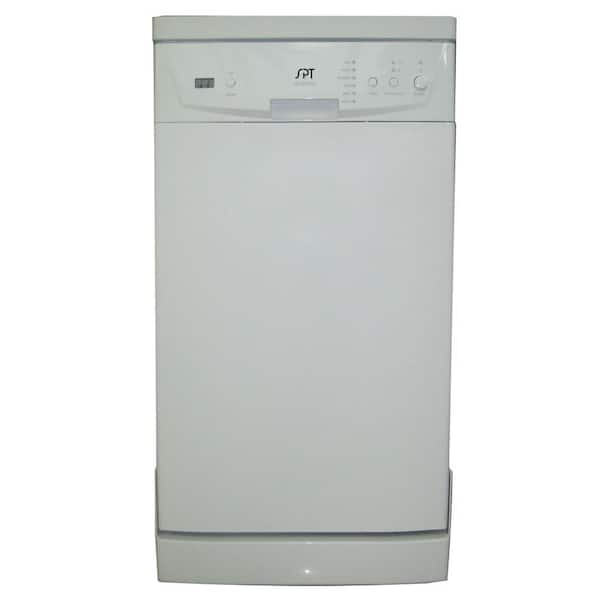 SPT 18 in. Front Control Portable Dishwasher in White with 8 Place Settings Capacity