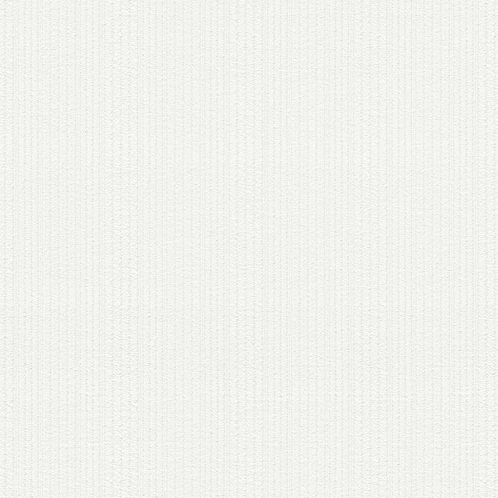 Samuel White Textured Stripe Paintable Vinyl Wallpaper