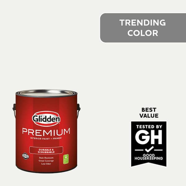 Glidden Premium 1 gal. PPG1001-1 Delicate White Eggshell Interior Latex Paint