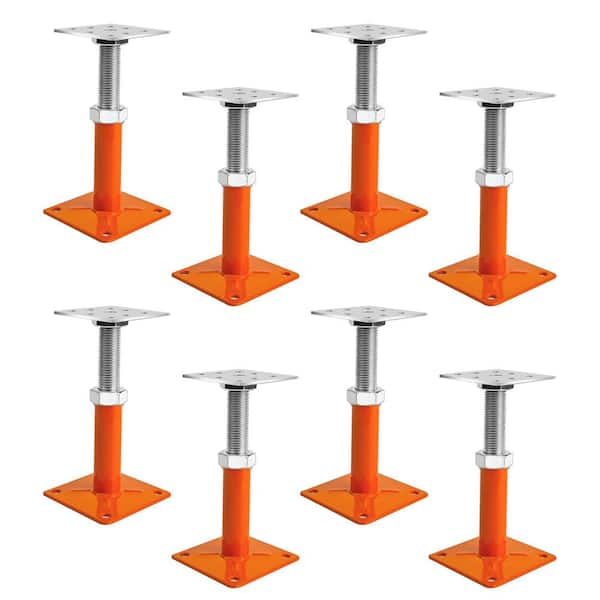 Orange Alloy Steel Painted Surface 5 in.-8 in. Mini Screw Jack Post Adjustable Deck Supports House Jacks for Leveling