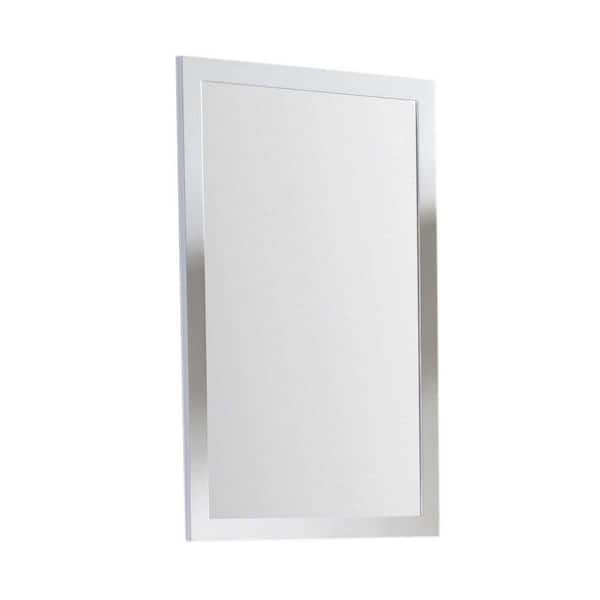 FINE FIXTURES Concordia 21.62 in. W x 33.5 in. H Small Rectangular Wooden Framed Wall Bathroom Vanity Mirror in White