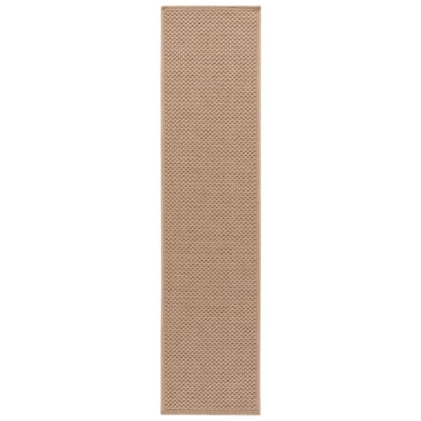 Atrium Sisal Beige 2 ft. x 8 ft. Solid Geometric Indoor/Outdoor Runner Rug