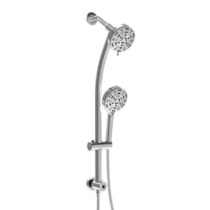 8-Spray Patterns 1.8GPM Round 4.7 in. Wall Bar Shower Kit with Hand Shower and Slide Bar in Polished Chrome