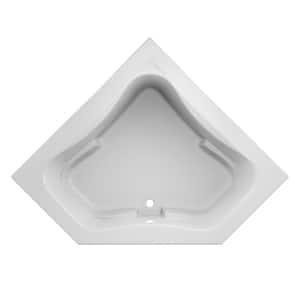 PROJECTA 60 in. x 60 in. Acrylic Drop-in Corner Soaking Bathtub in White