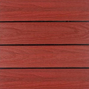 UltraShield Naturale 1 ft. x 1 ft. Quick Deck Outdoor Composite Deck Tile in Swedish Red (10 sq. ft. Per Box)