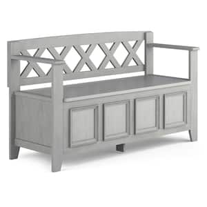 Amherst SOLID WOOD in Fog Grey Transitional Entryway Storage Dining Bench 48 in. Wide