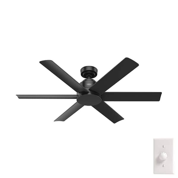 Photo 1 of Kennicott 52 in. Outdoor Matte Black Ceiling Fan with Wall Control