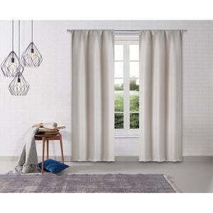 Elster Linen Polyester Light Filtering Pole Top Curtain - 38 in. W x 96 in. L (2-Pack)