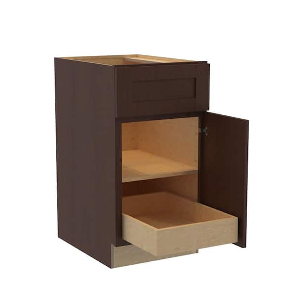 Home Decorators Collection Newport 18 in. W x 24 in. D x 34.5 in. H Assembled Plywood Base Kitchen Cabinet in Manganite with 1ROT Soft Close RH