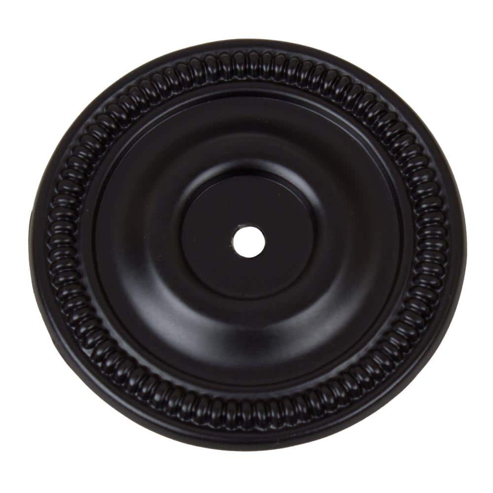GlideRite 21/2 in. Matte Black Round Classic Knob Backplate