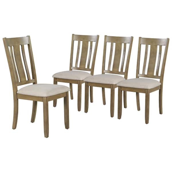 Maincraft Natural Walnut Wood Dining Chairs with Ergonomic Design (Set ...