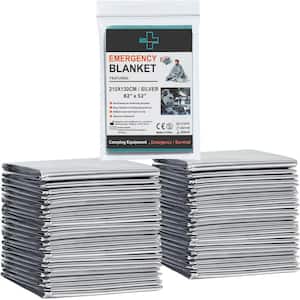 Emergency Blanket Emergency Silver Foil Blanket Perfect for Outdoors, Hiking, Survival, Marathons or First Aid (12-Pack)