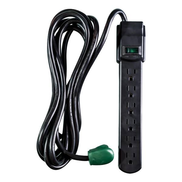 GoGreen Power Heavy Duty 6 Outlet Indoor Surge Protector, 160 Joules Electrical Protection, 2.5 Ft Cord