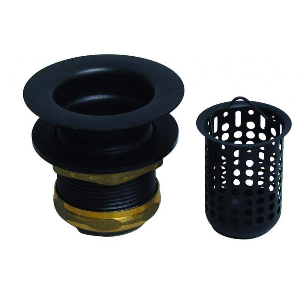 Westbrass 21/4 in. Junior Basket Style Bar Sink Strainer in Matte Black D21862 The Home Depot